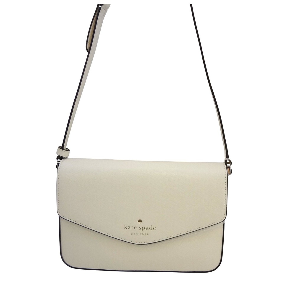 Kate Spade Sadie Envelope Crossbody Bag Meringue White NEW Saffiano K7378